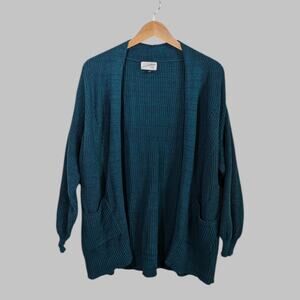 Universal Thread Oversized Style Ribbed Knit Open Cardigan Green Women’s Small